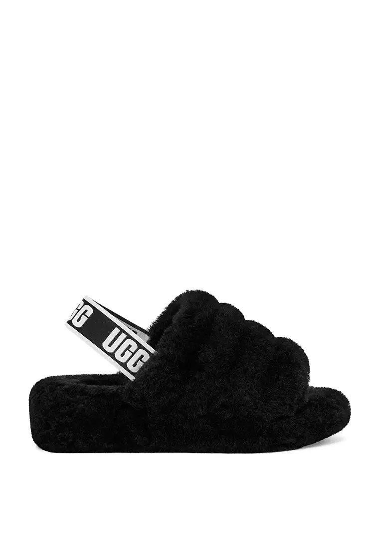 Discount on Ugg  shoes - SKU: Ugg Women's Fluff Yeah Slide Sandal - Black (1095119-Blk)