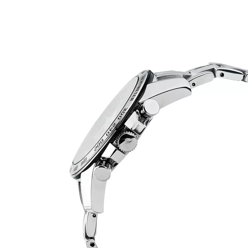 Jam Tangan Pria Seiko Sportura SNAE61P1 Chronograph Black Dial Stainless Steel Strap