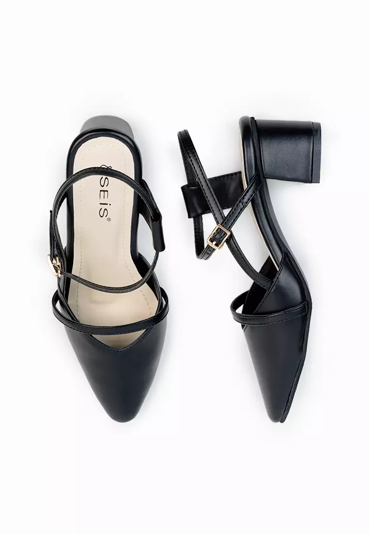 SEIS Yura Mules Heels Wanita | Slingback Hak 5 cm
