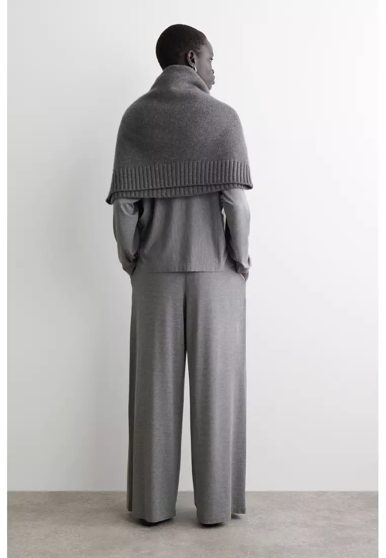 FLUID JERSEY WIDE-LEG TROUSERS