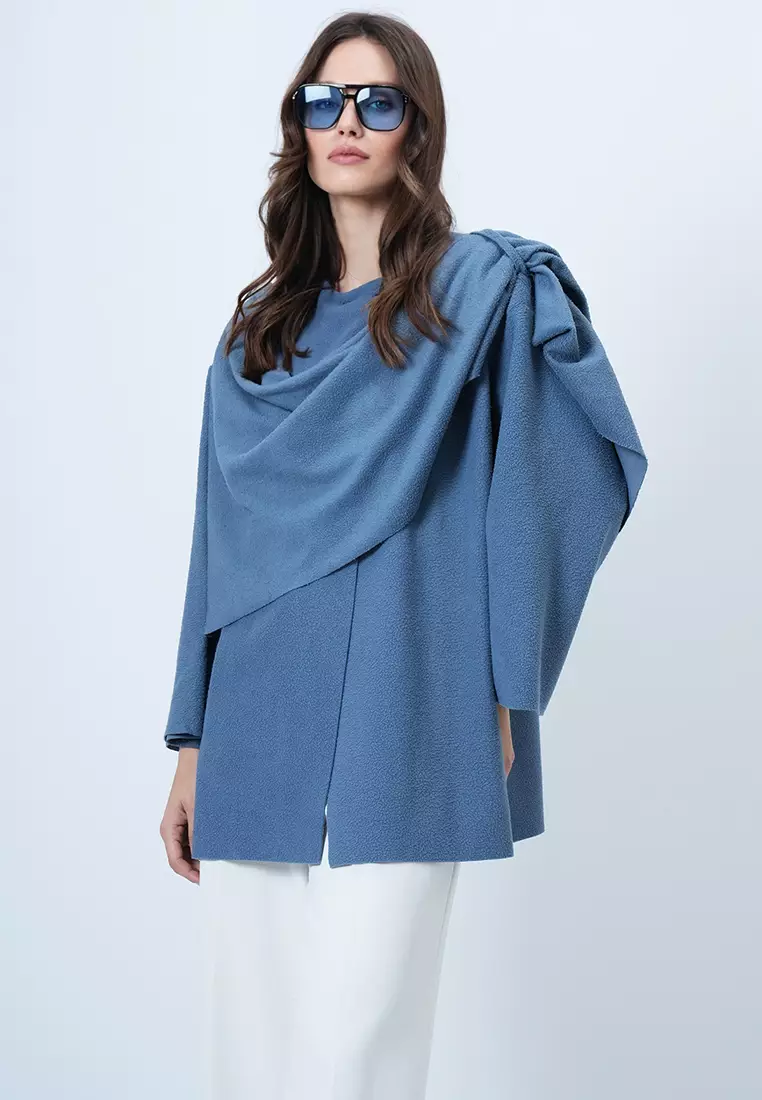 Shawl Detailed Fleece Jacket