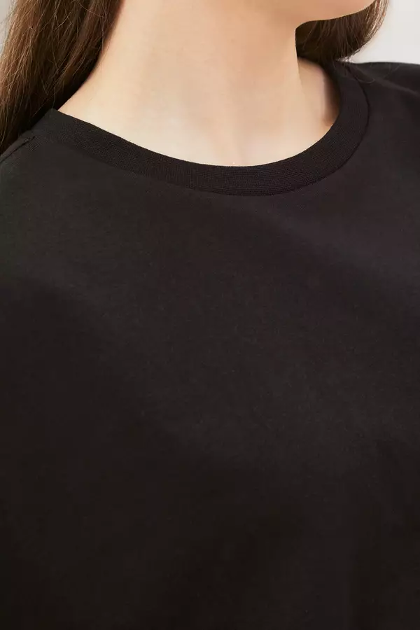 Minimal - Larissa - T-Shirt Lengan Panjang Jersey - Black Warna Black