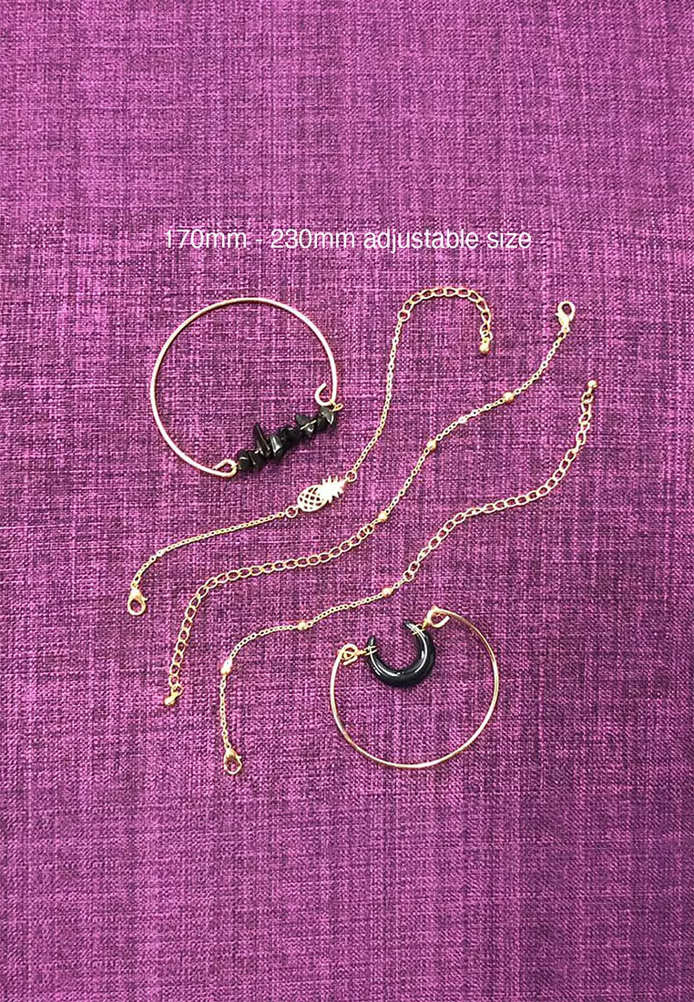 Bohemian 5-Piece Charm Bead Bracelet Set - 247