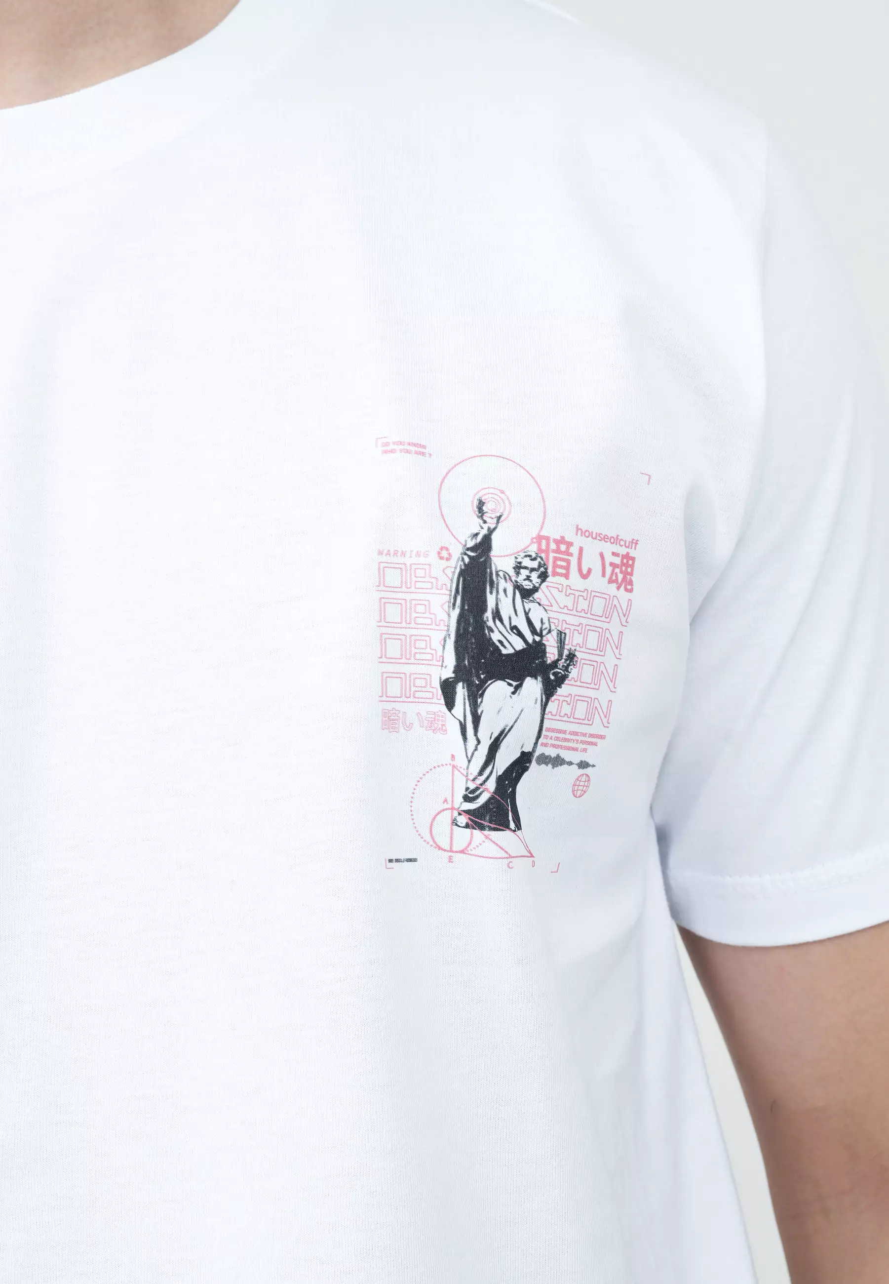Houseofcuff T-shirt Kaos Putih Motif Warning Tersedia Size S - 4XL