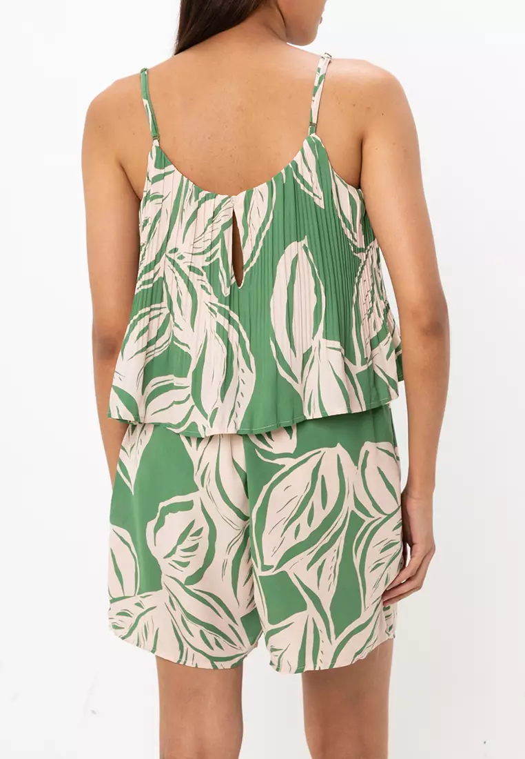 Life Poly Plisse Playsuit