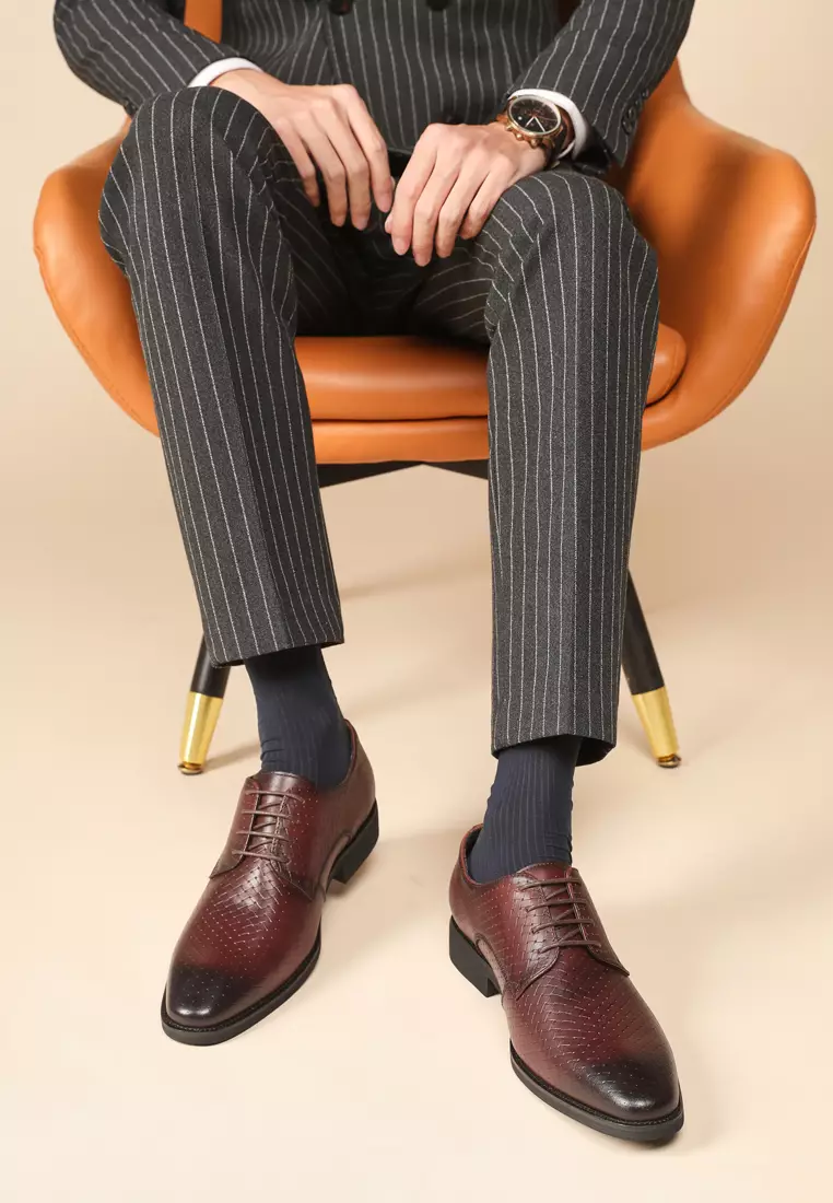 Embossed Grain Leather Derby Shoes KB21018-5