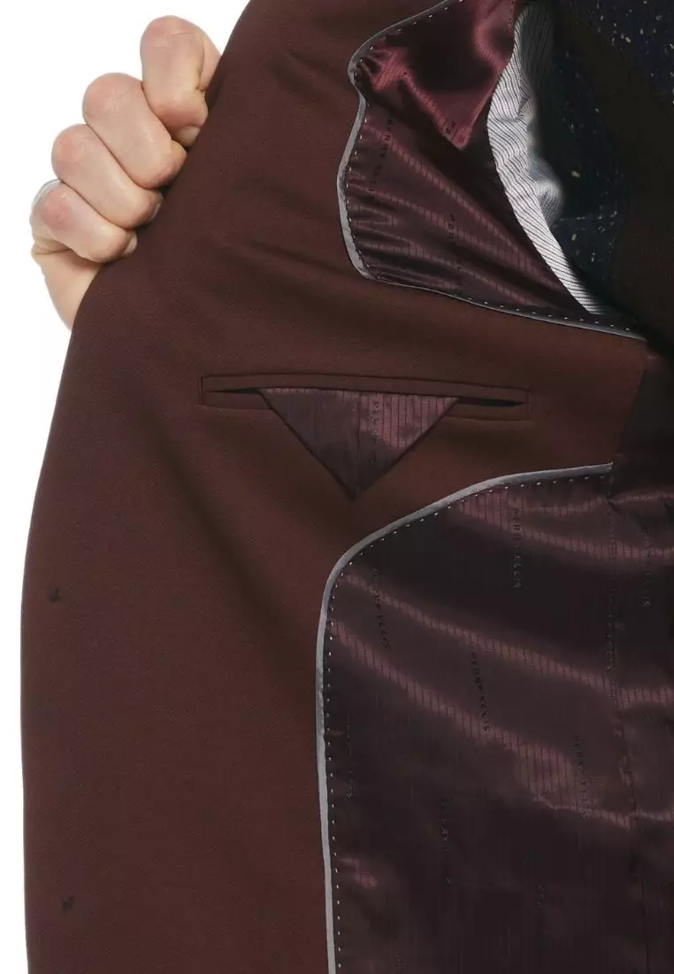 Textured Knit Solid Suit Jacket
