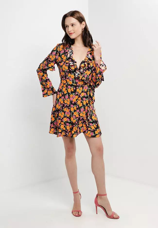 Topshop wrap online mini dress