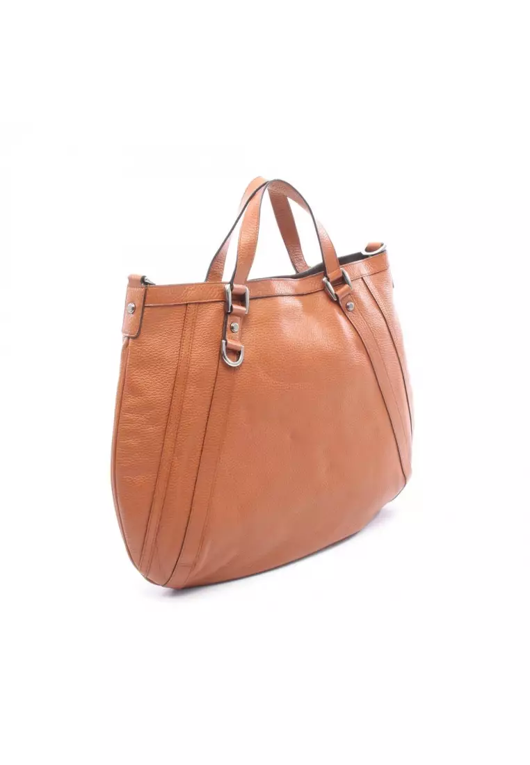 Pre-Loved Gucci Abby GG pattern Handbag leather Brown