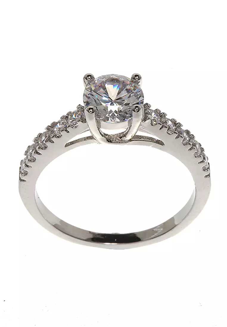 Cincin Fashion Wanita Korea Wedding Ring Design Elegant Premium Quality - Silver