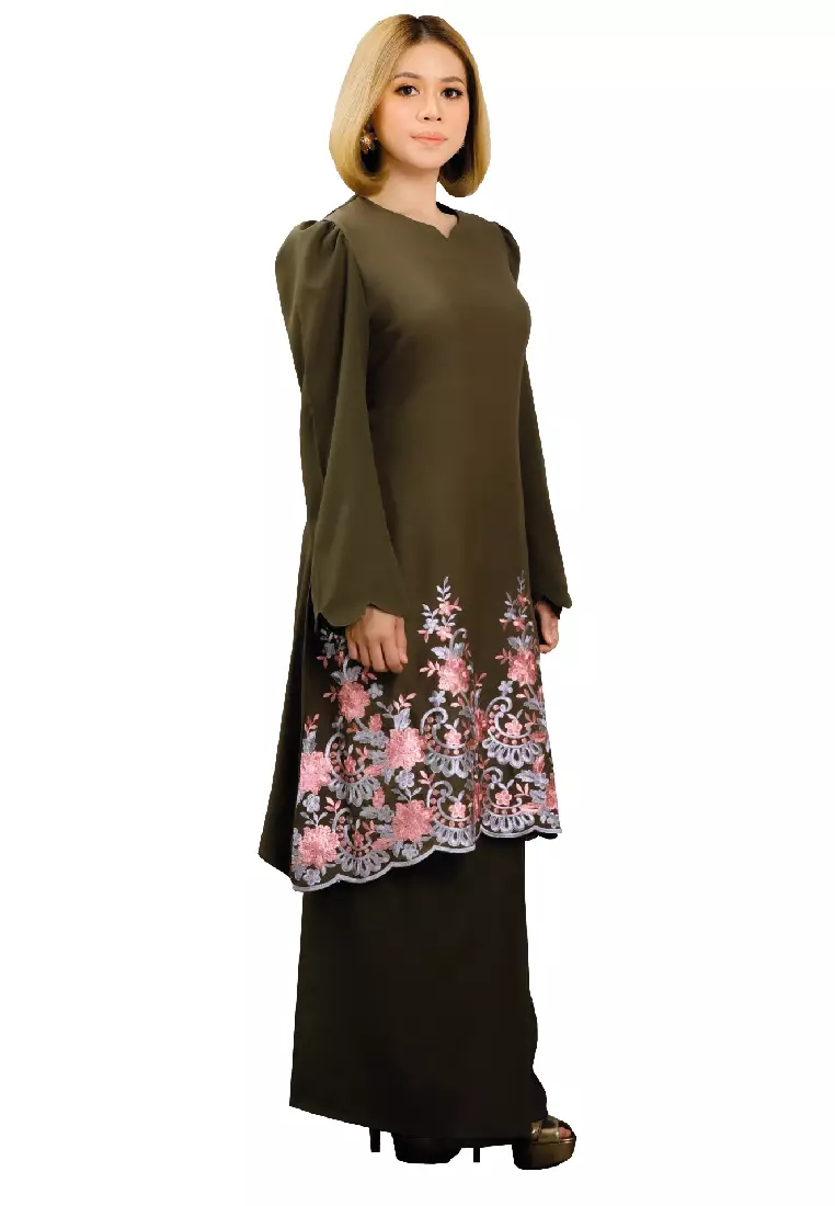 Kurung Muslimah Fashion Olive Green