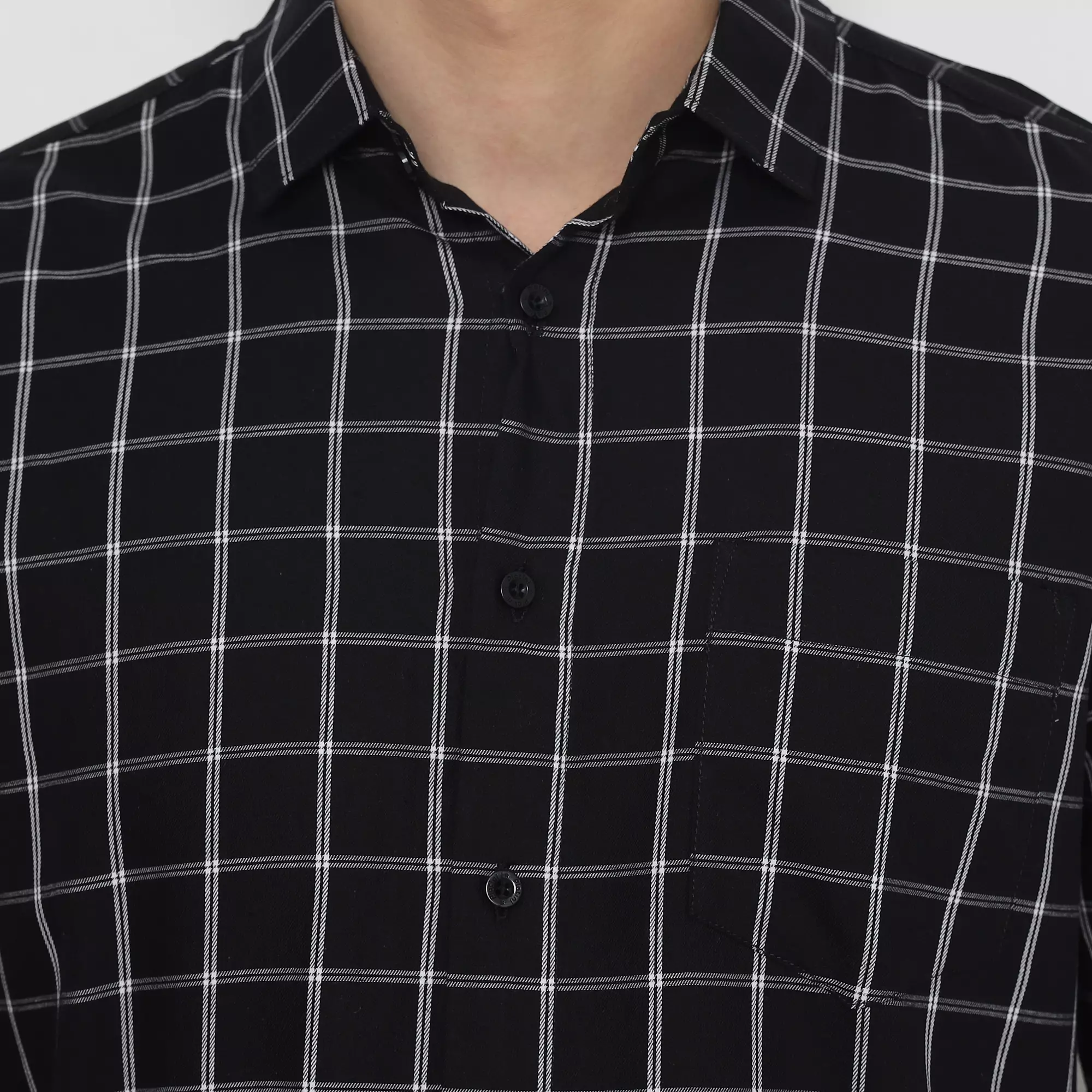 Platini Kemeja Flanel Pria Lengan Panjang Hitam 76444