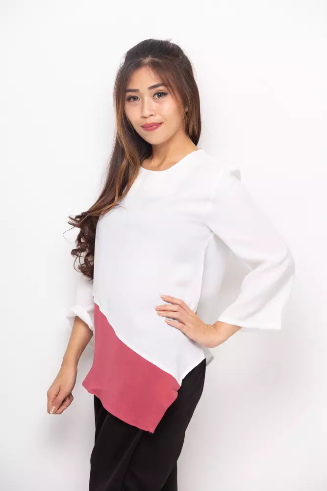 Hath Blouse In Pink And White