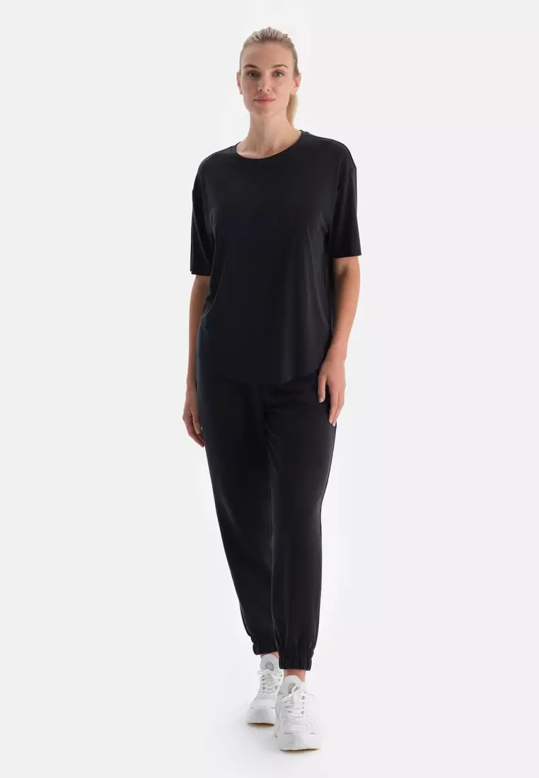 Black Trousers, Jogger, Rib, Activewear for Women
