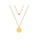 Glamorousky silver Fashion Simple Plated Gold 316L Stainless Steel Lucky Geometric Round Pendant with Double Layer Necklace 22E5BAC5155DE7GS_1