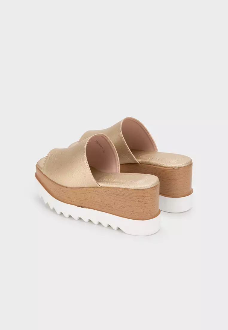CASUAL PLATFORM WEDGE HEEL SLIDE