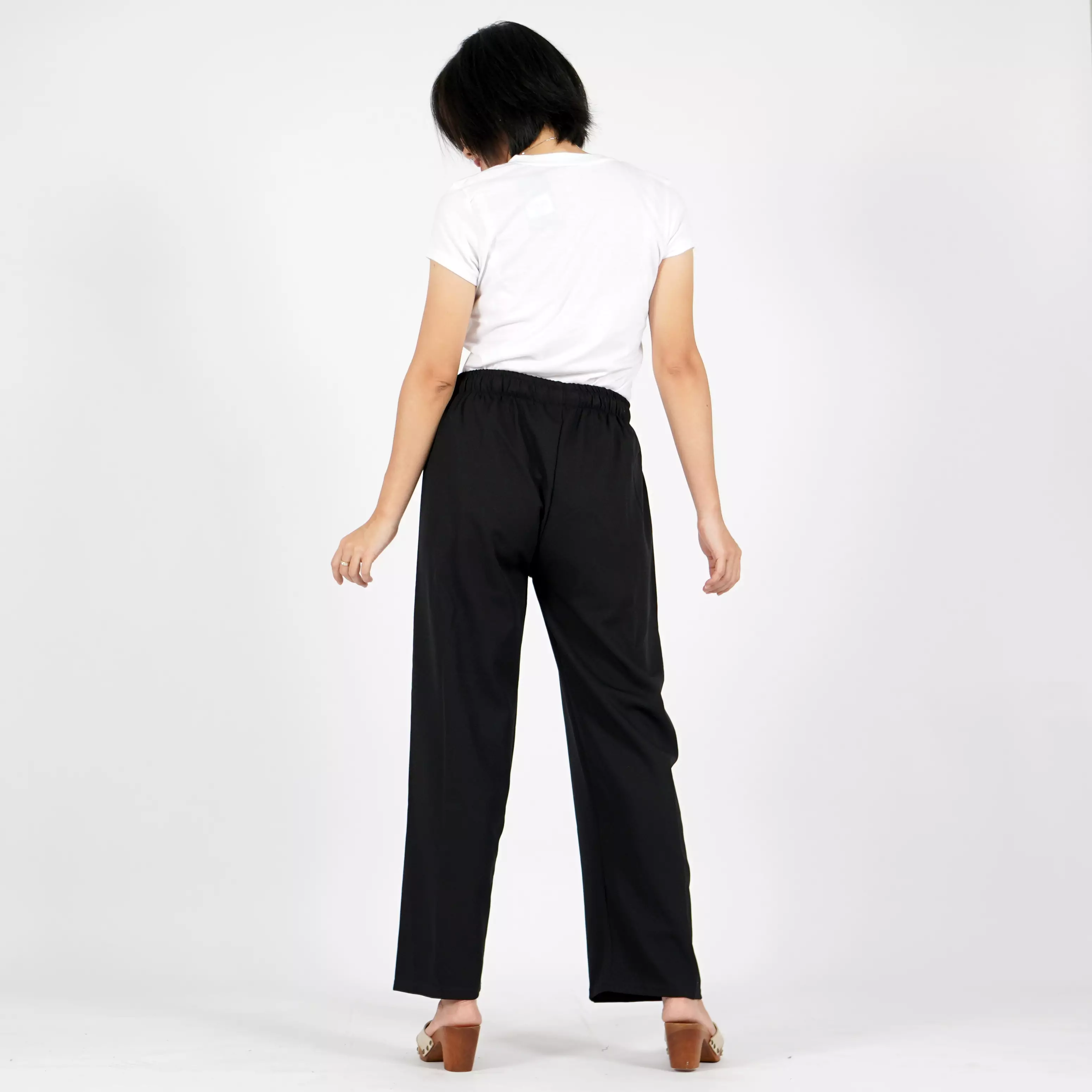  HANI Celana Kulot Wanita Hightwaist Cullote Pants Casual Look - Hitam
