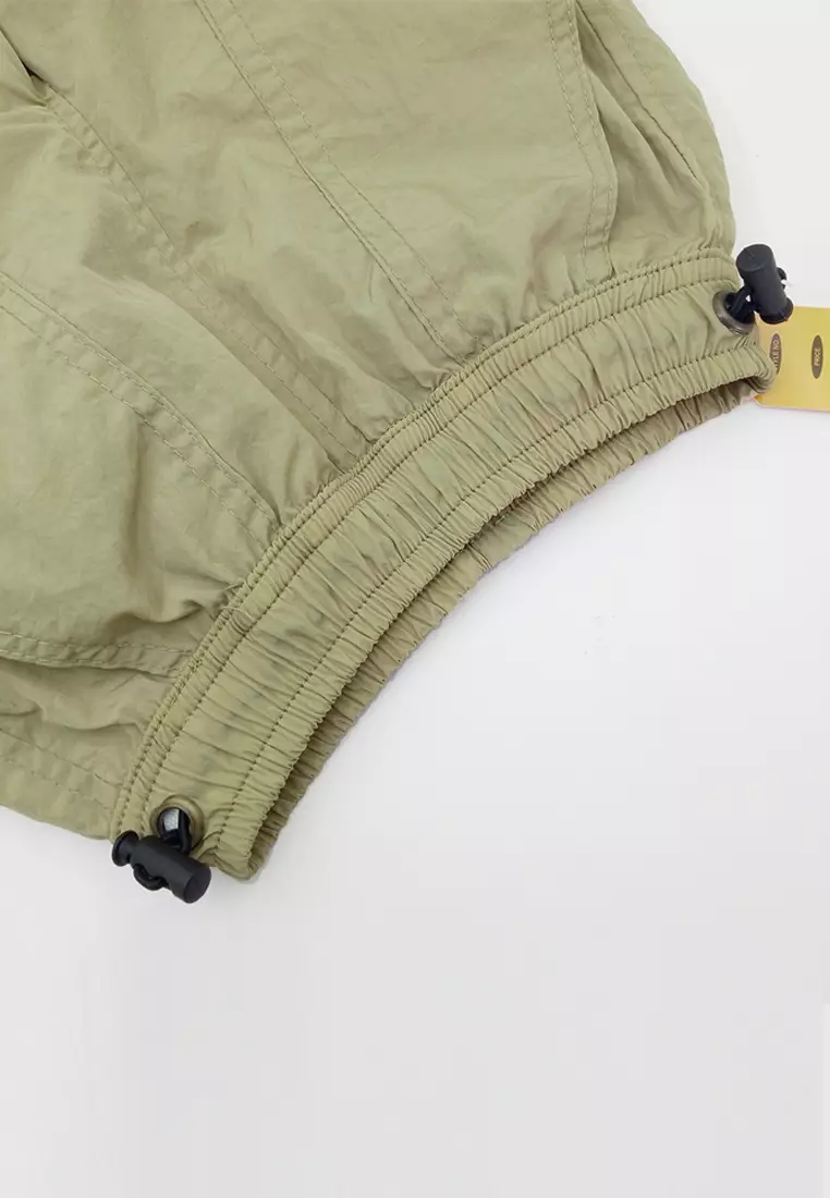 Wakakids Celana Panjang Anak Unisex Cargo Pants Serut Jogger Parasut 055 Vench Putih
