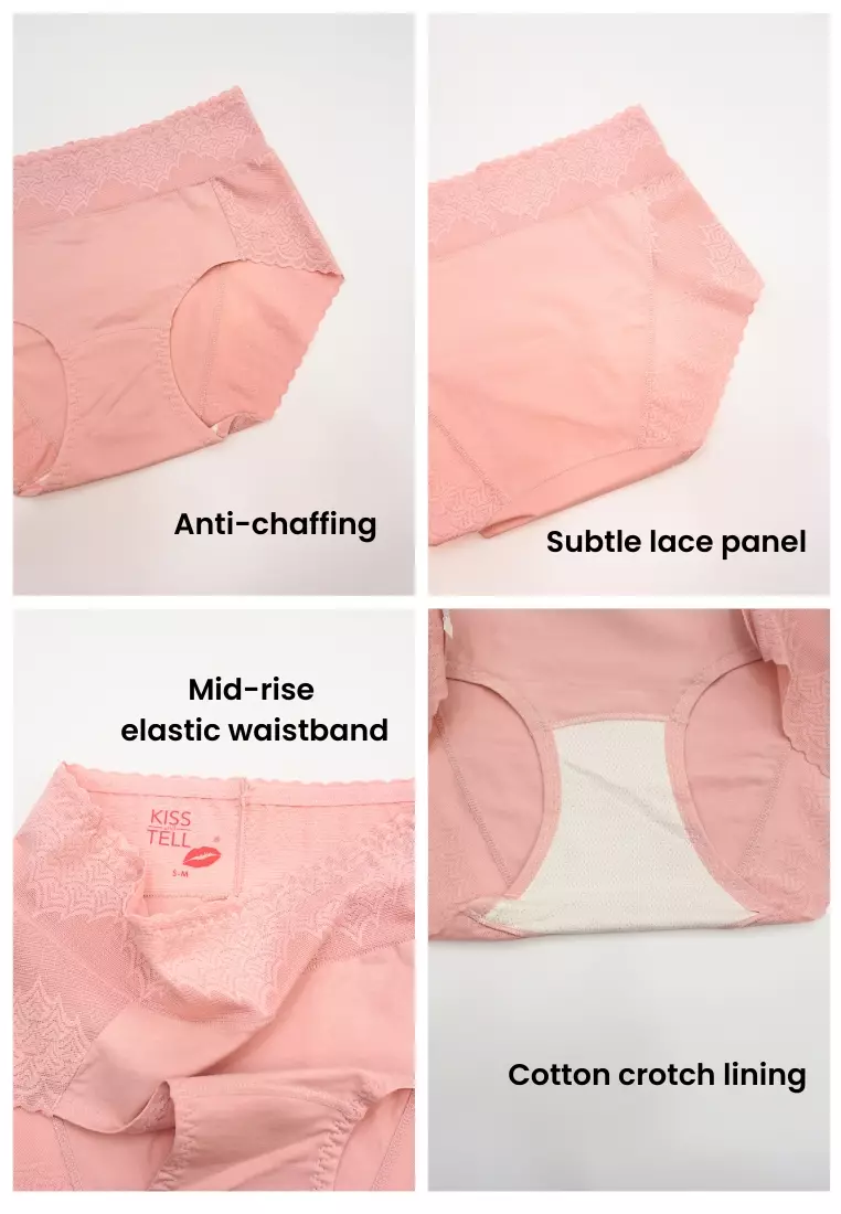 4 Pack Kamila High Waisted Cotton with Lace Panties Bundle B