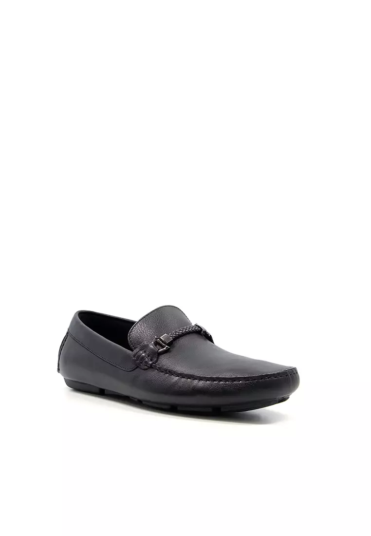 Discount on Dune London  shoes - SKU: Beacons Driver Moccasins With Woven Trim Black