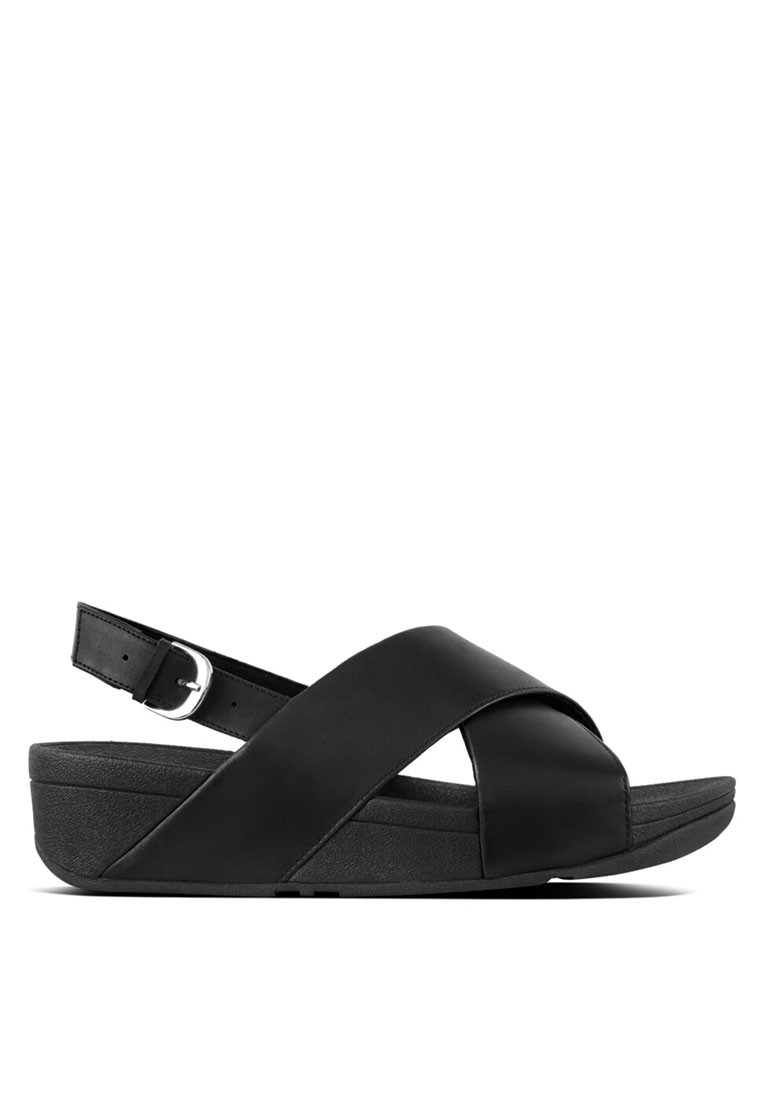 FitFlop LULU Women's Leather Cross Back-Strap Sandals - Black (K03-001)