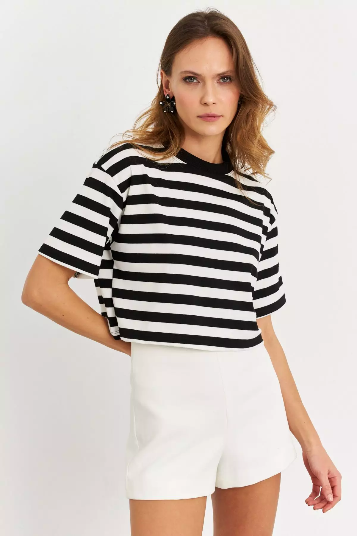 Striped Crop Blouse
