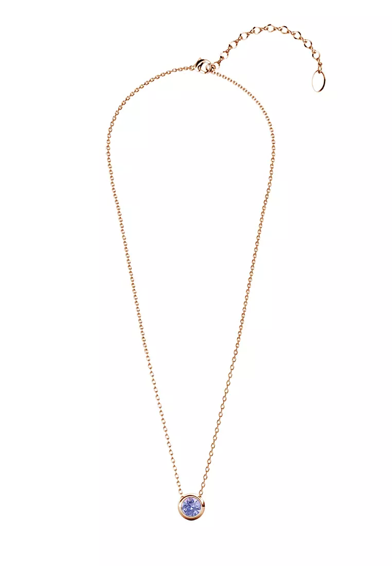 Birth Stone Moon Pendant June Alexandrite RG - Kalung Crystal Swarovski by Her Jewellery