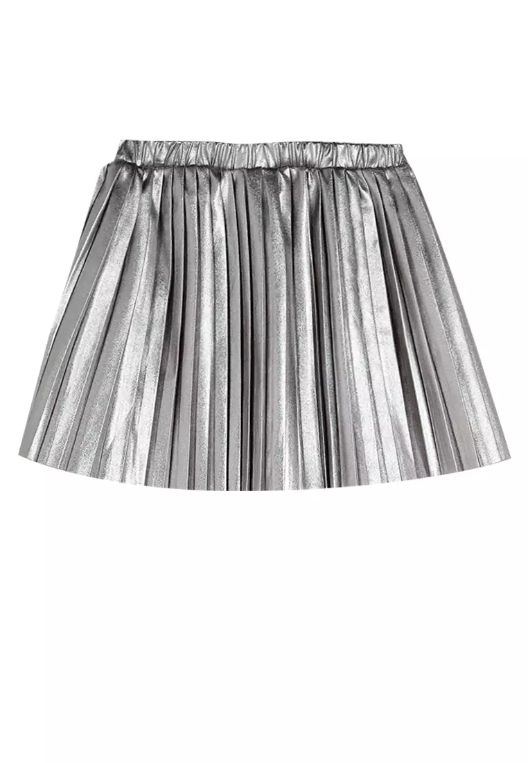 Metallic Pleated Skirt