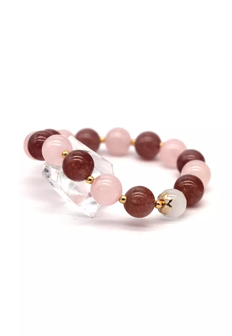 Luck in love Strawberry Quartz Rose Quartz Bracelet