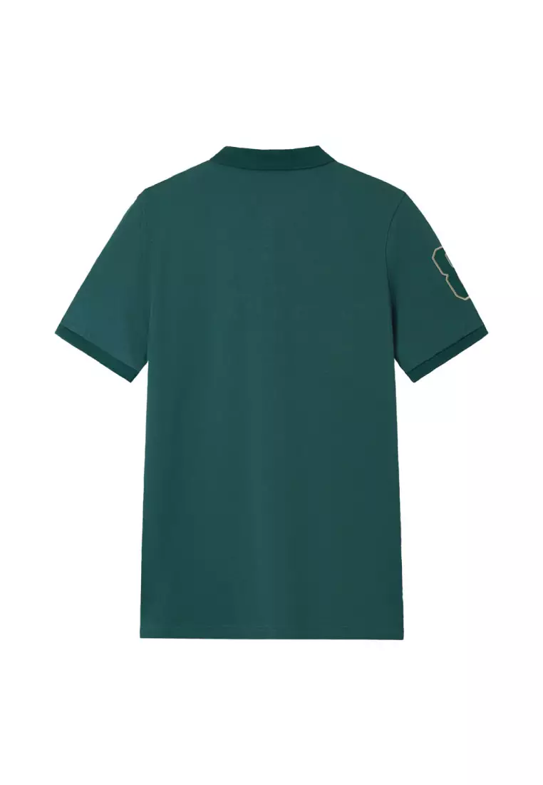 Men's Lion Embroidery Slim Short Sleeve Polo 01016222