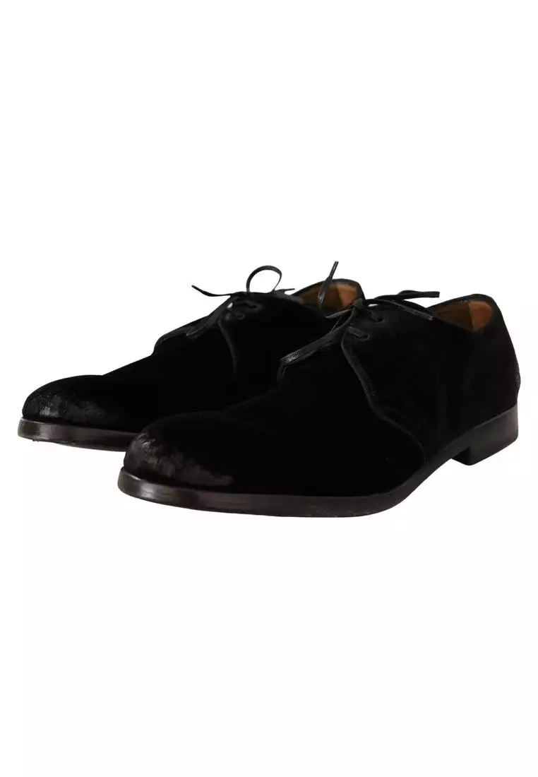 Mens black top suede derby shoes