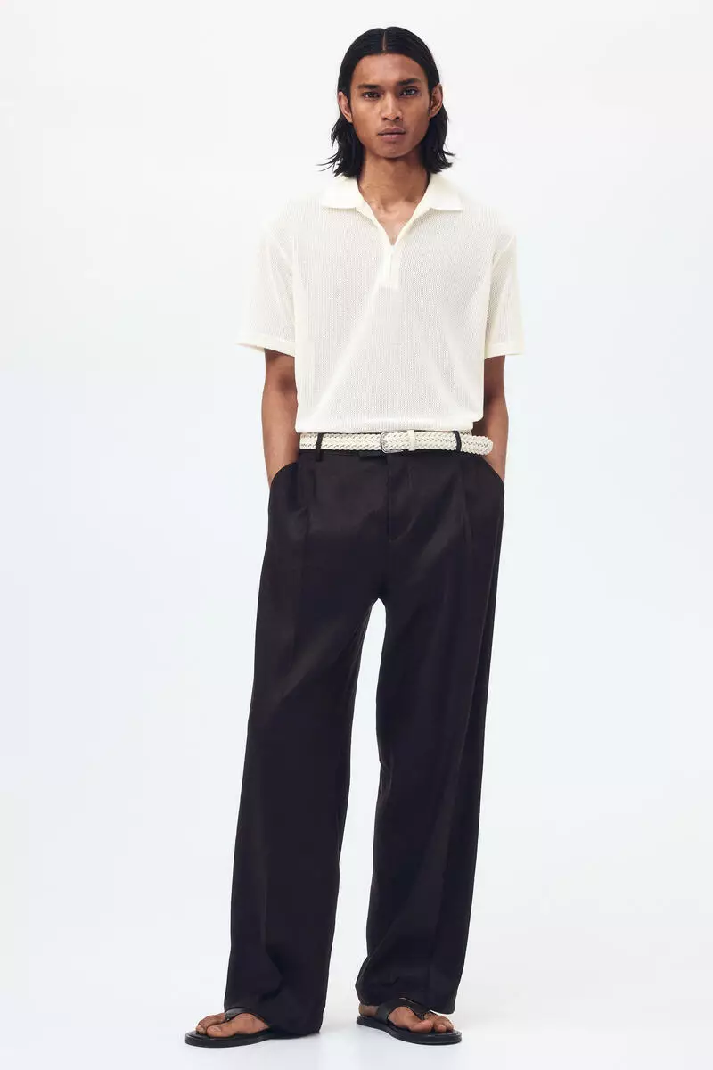 Regular Fit Hole-knit polo shirt
