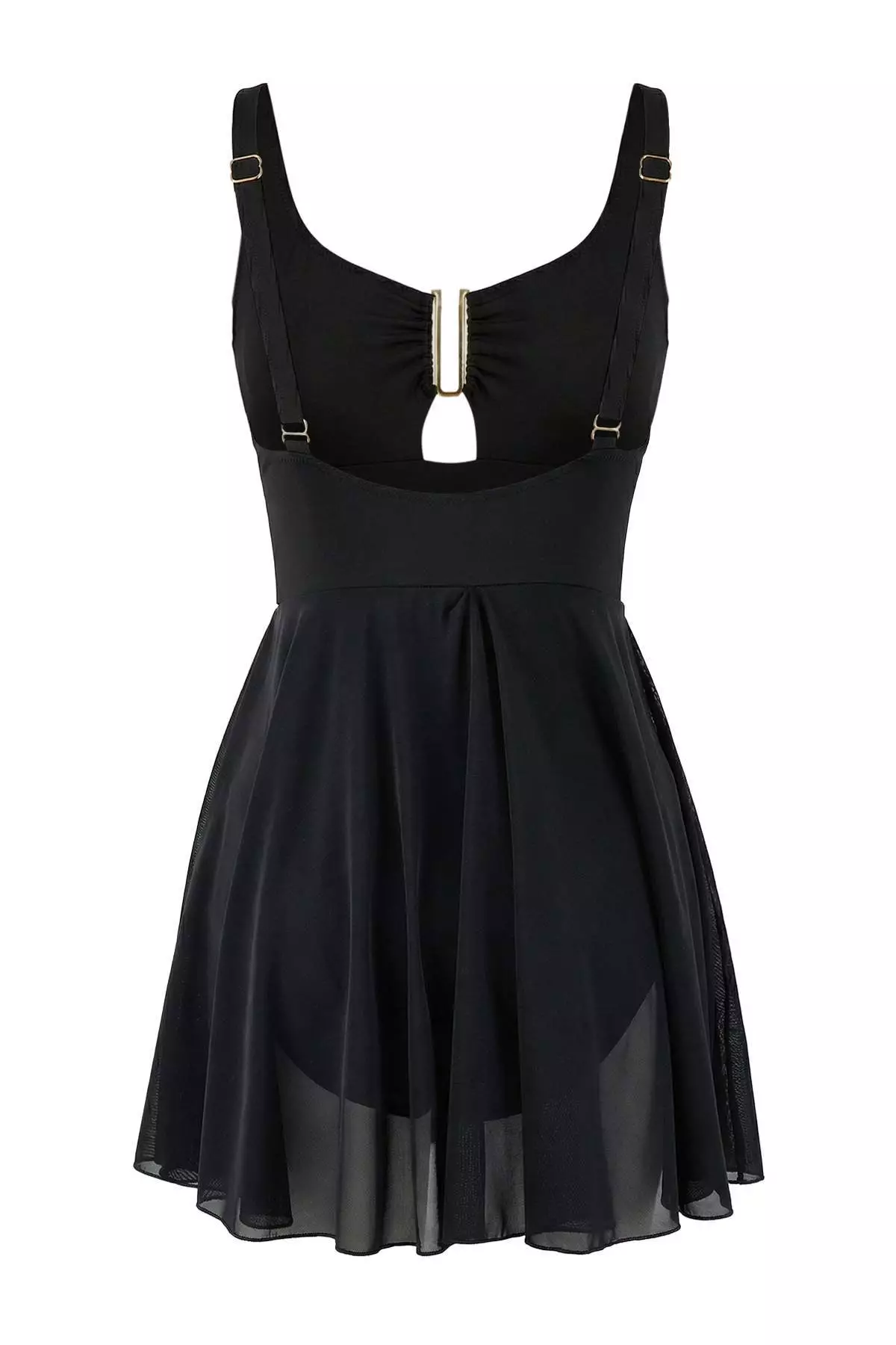 Black Accessory U-Neck Covered Regular Skirt Swimsuit Tbess26Ma25