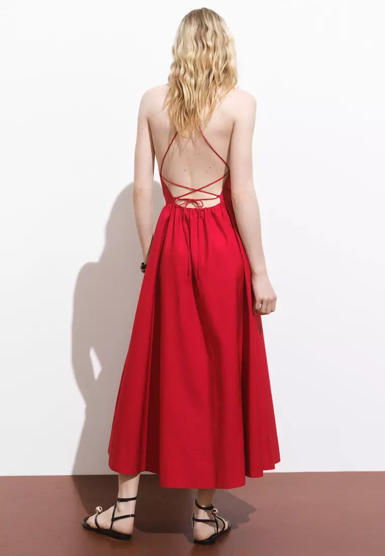 Halter Dress With Crossed Back