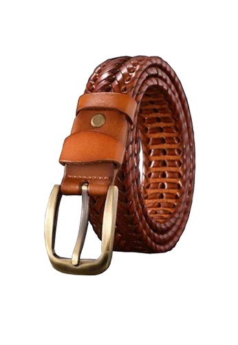 Twenty Eight Shoes brown VANSA Simple Leather Woven Belt  VAM-Bt0513 5DD85AC0211B02GS_1