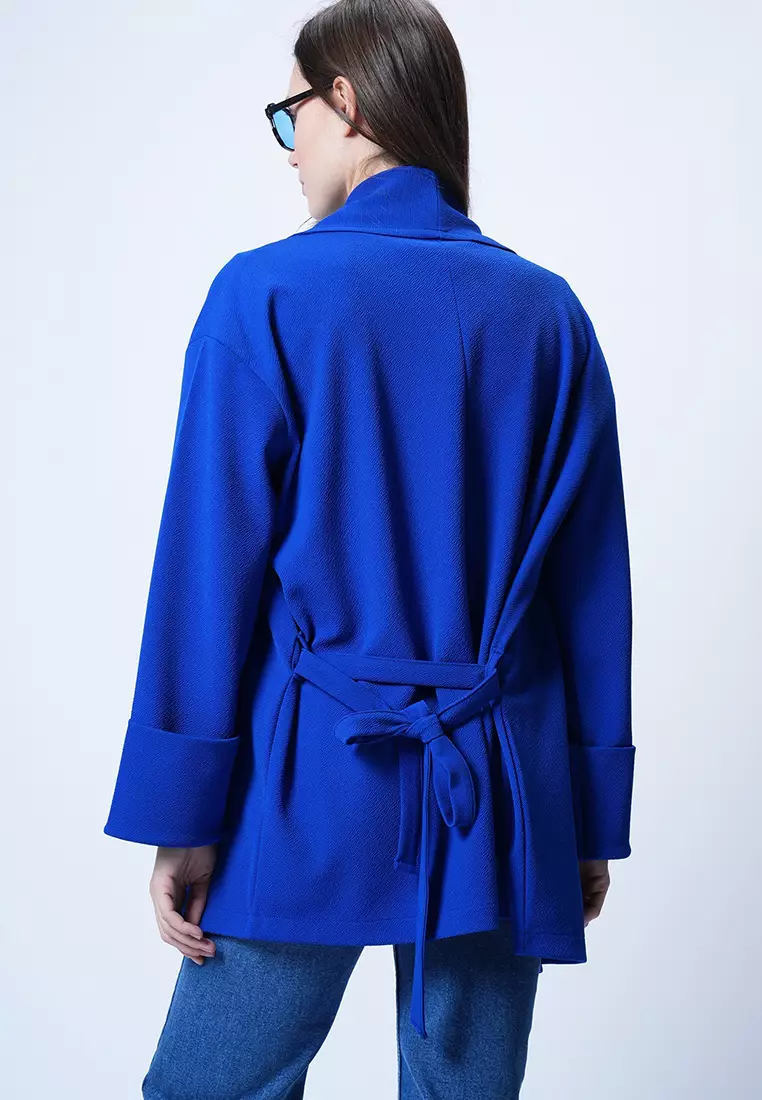 Shawl Collar Textured Jacket