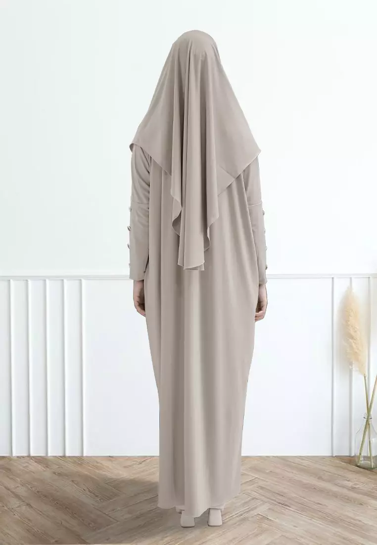 Ilma Abaya Set | Gamis Muslimah Long Dress - Beige Sand