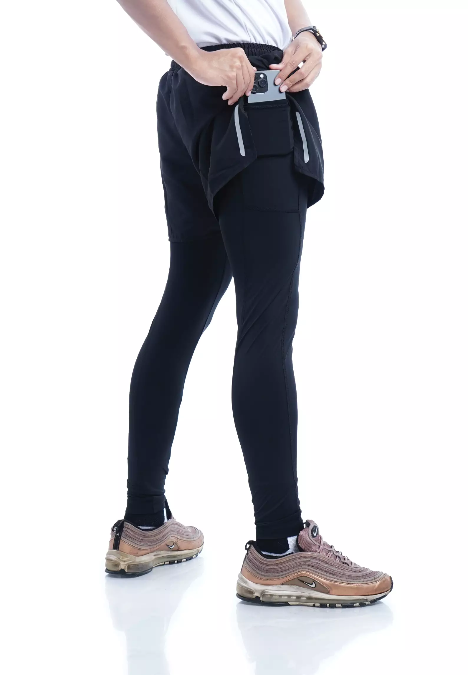 Tiento Celana Legging 2in1 Panjang Olahraga Lari Pria Long Pants Leging Running Xceleration