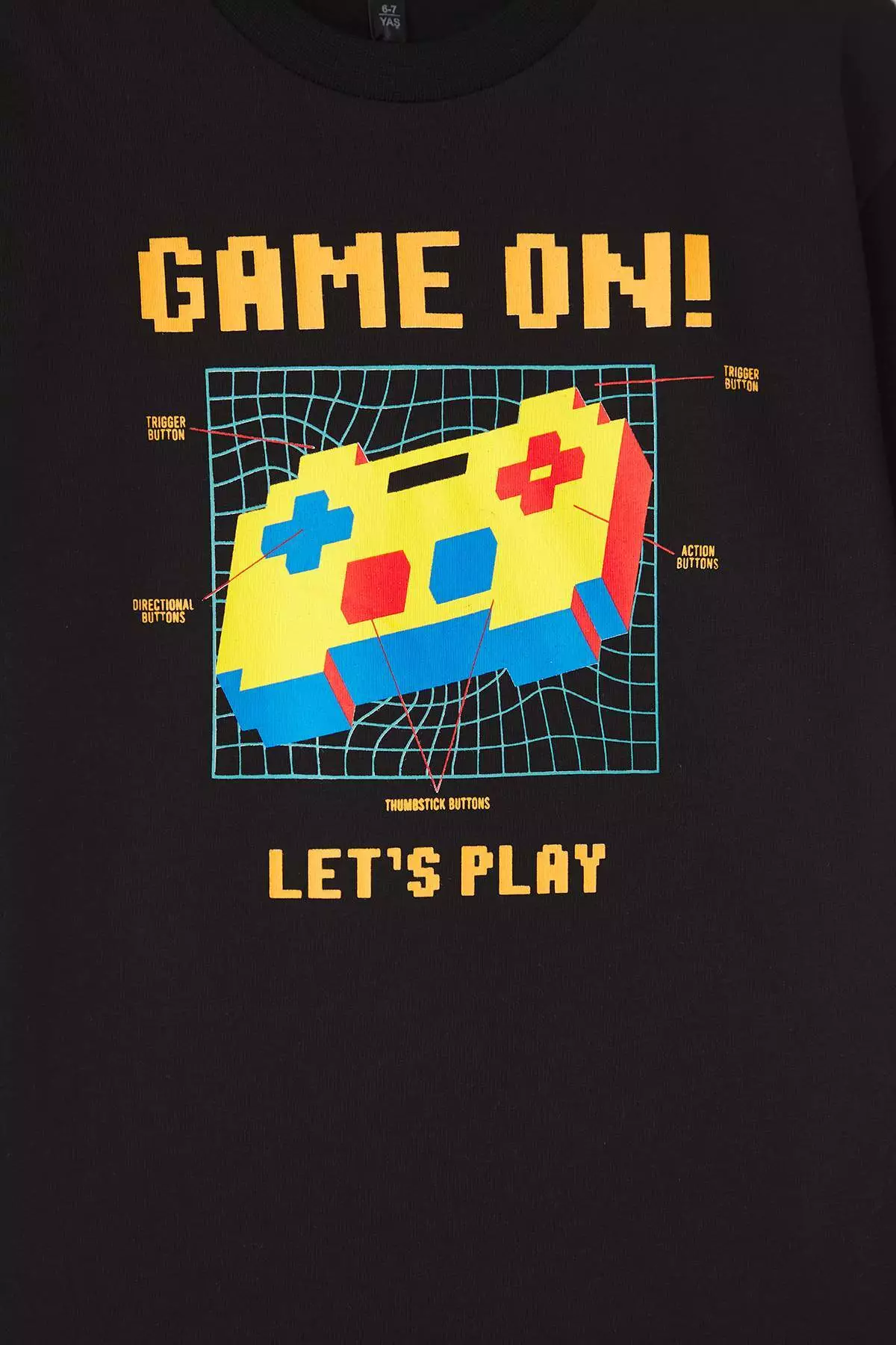 Black Boy's 100% Cotton Game Printed Short Sleeve Knitted T-Shirt Tkdss25Ts00116