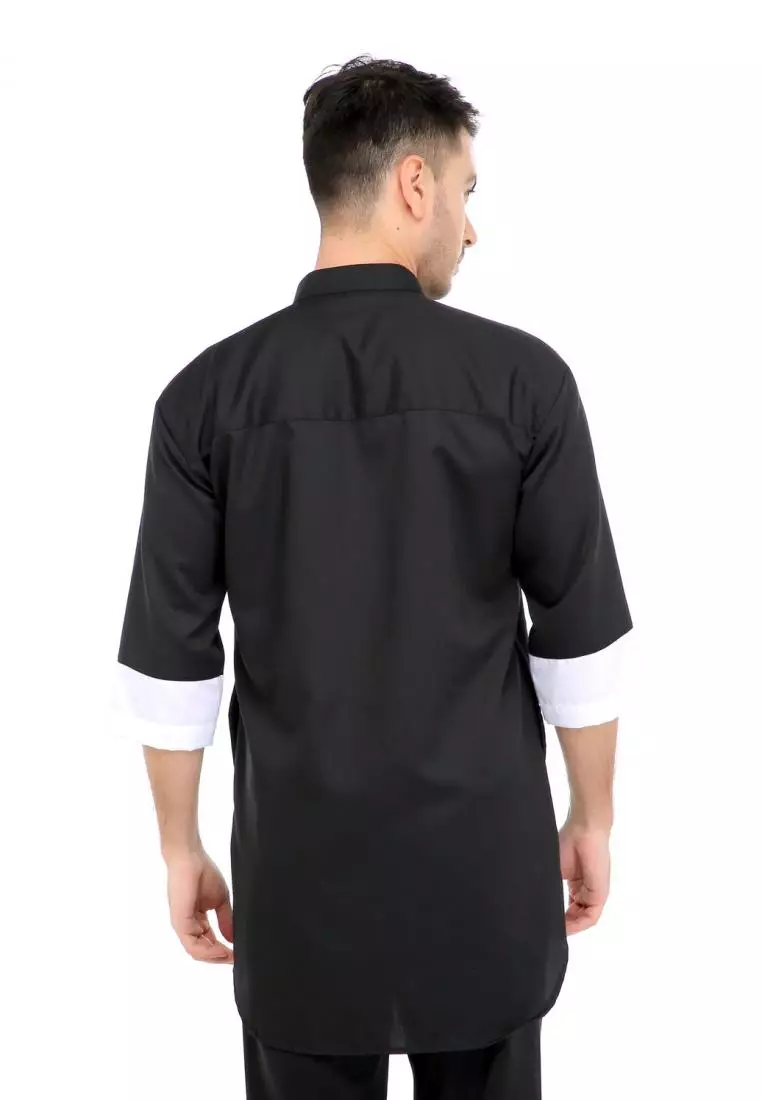 Baju Koko Gamis Muslim Pria Mauza - Hitam