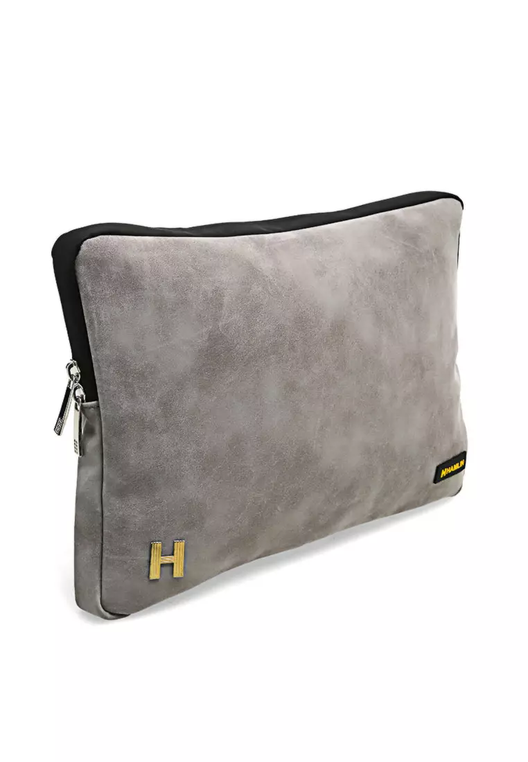 Quenty Sleeve Case Laptop Unisex Compability 13.3 Inch Big Storage Material Micro Velvet Leather ORIGINAL - Grey