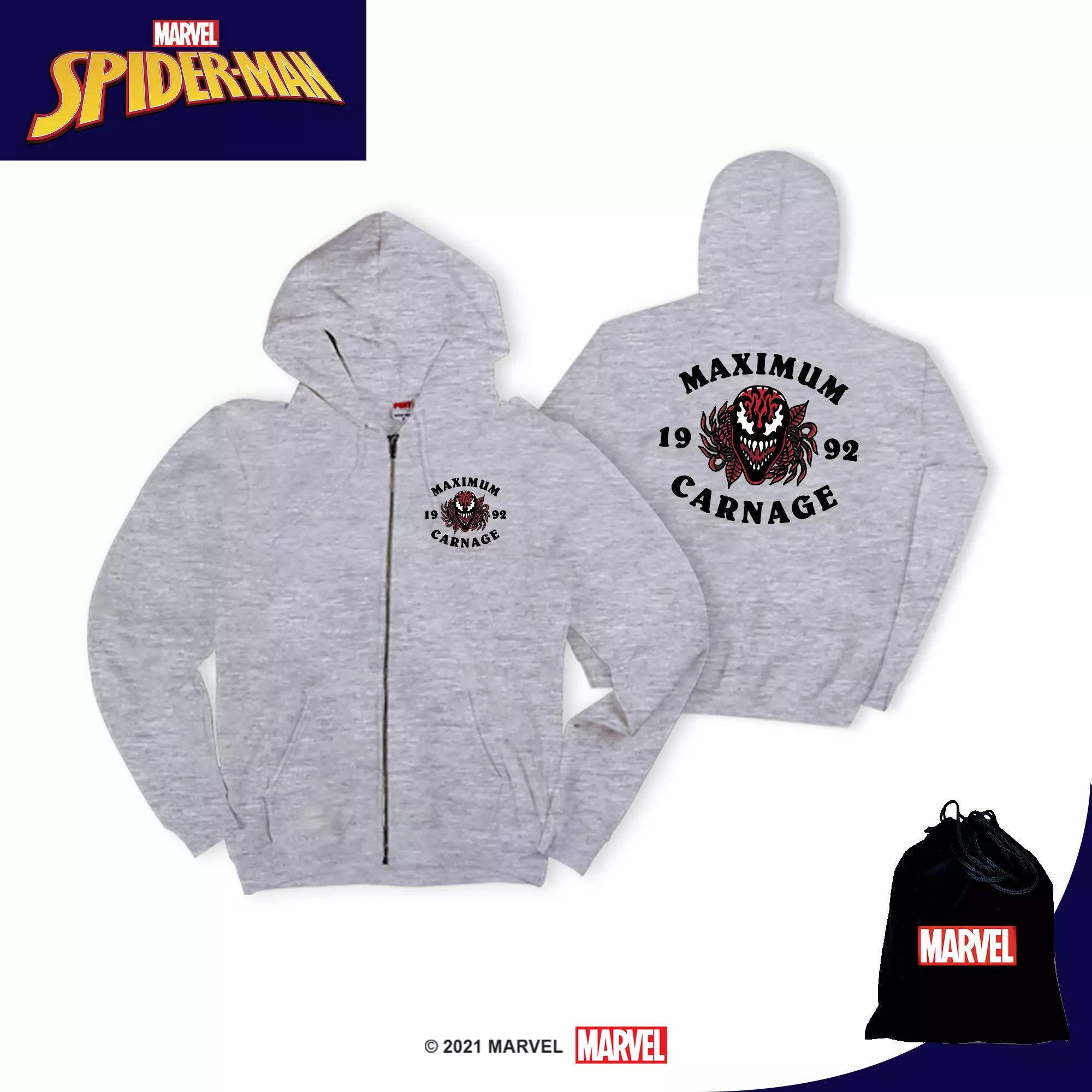 Jual Custom.id Marvel Hoodie Zipper Carnage Venom MSP177 Original