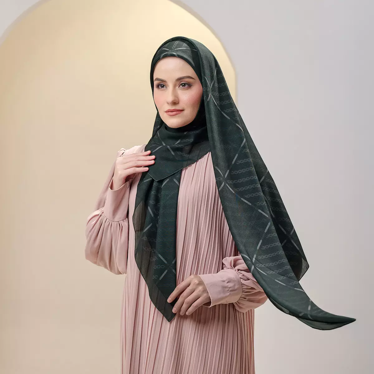 ZM Zaskia Mecca - Senandung Ink Scarf Tasdia Voil Hijab Motif - Harmoni Series | Square Segi Empat