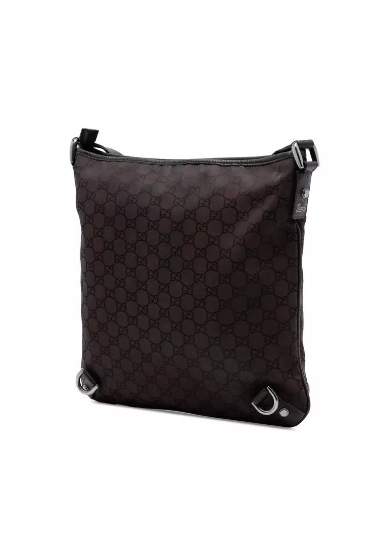 Pre-Loved Gucci Gg Nylon Abbey D Ring Crossbody