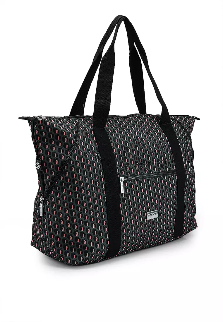 Printed Nylon Large Top Handle Bag