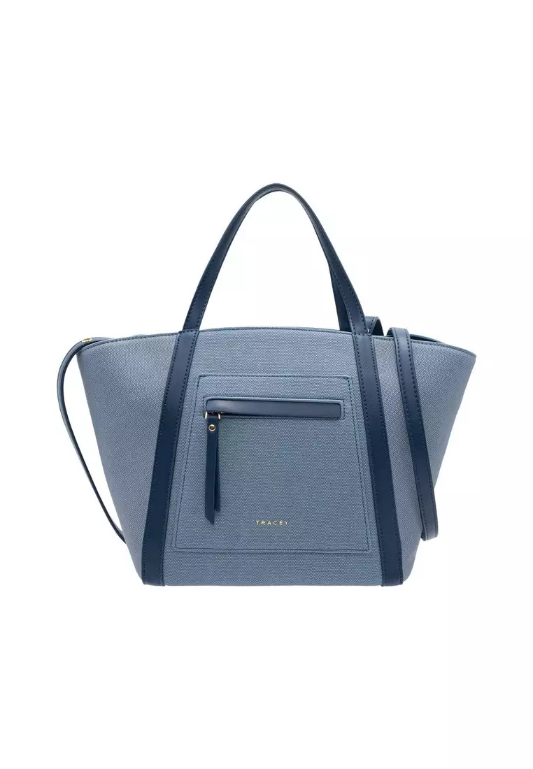 PEDRO Icon Leather Shoulder Bag - Slate Blue