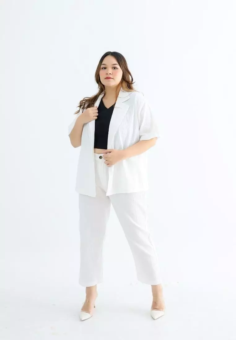 Plus Size Blazer Lorraine Broken White