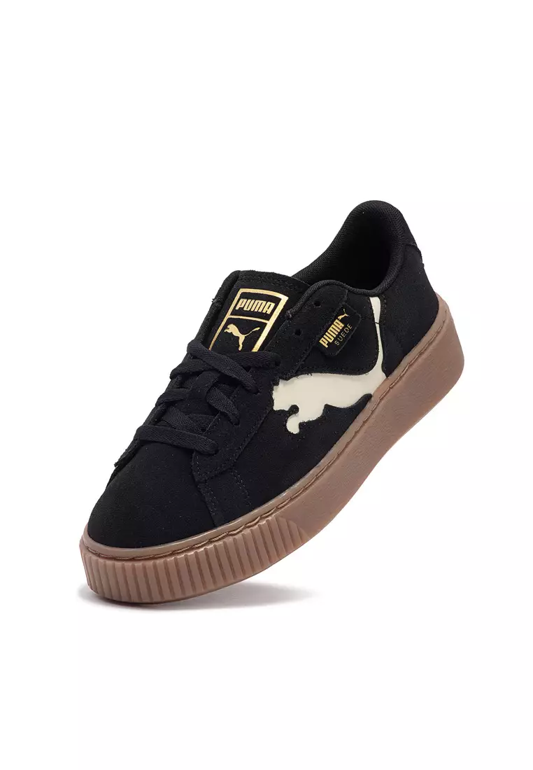 Puma suede platform black white & gum shoes on sale