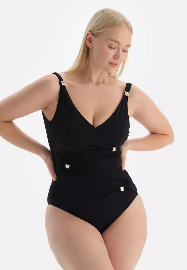 Plain black 2025 bathing suit