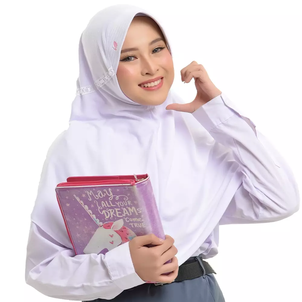 Rabbani - Kerudung Sekolah Instan Innova - White XS (New)